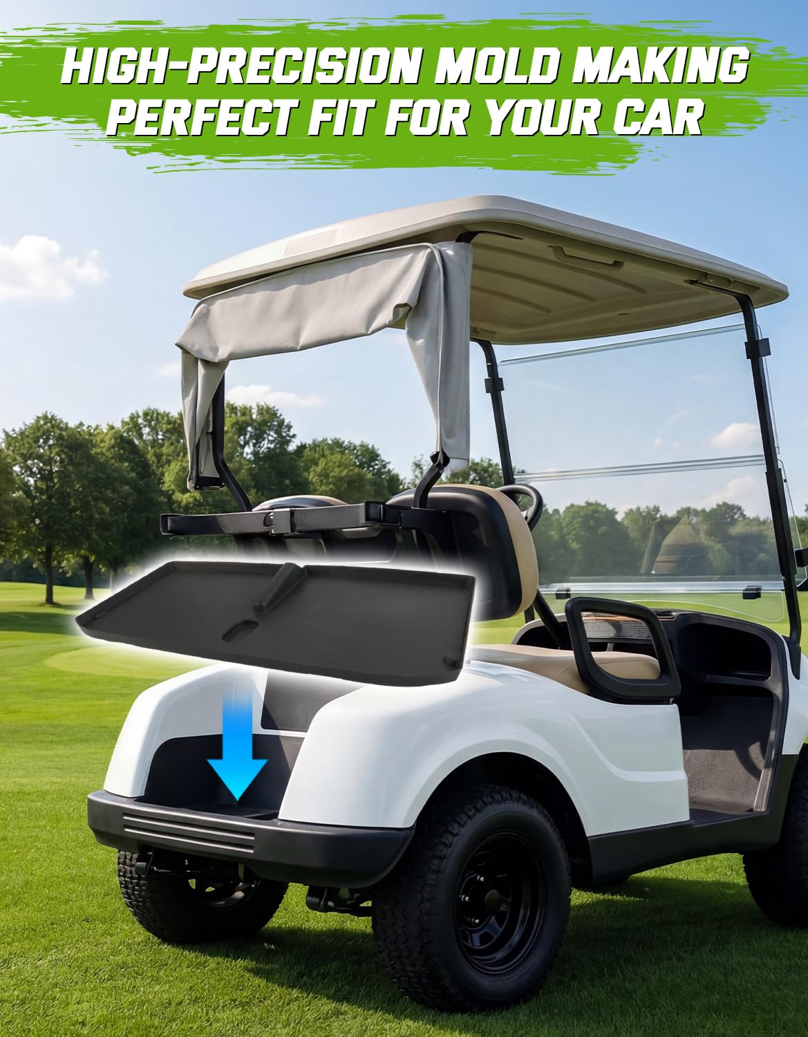 CYOOYC all-weather shield keeps mud and debris away from the cart interior.