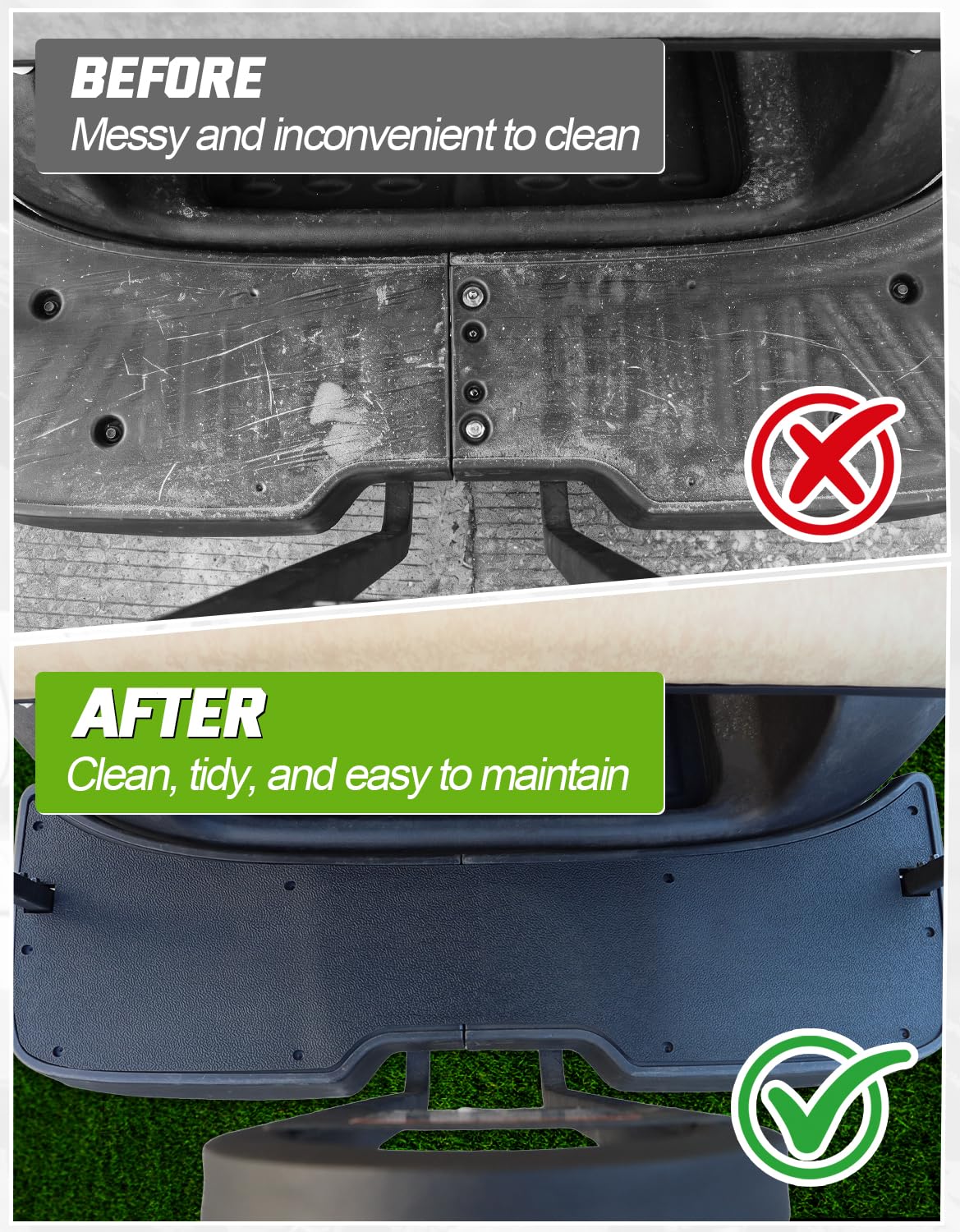 CYOOYC all-weather TPE mat protects the rear step from mud and rain.