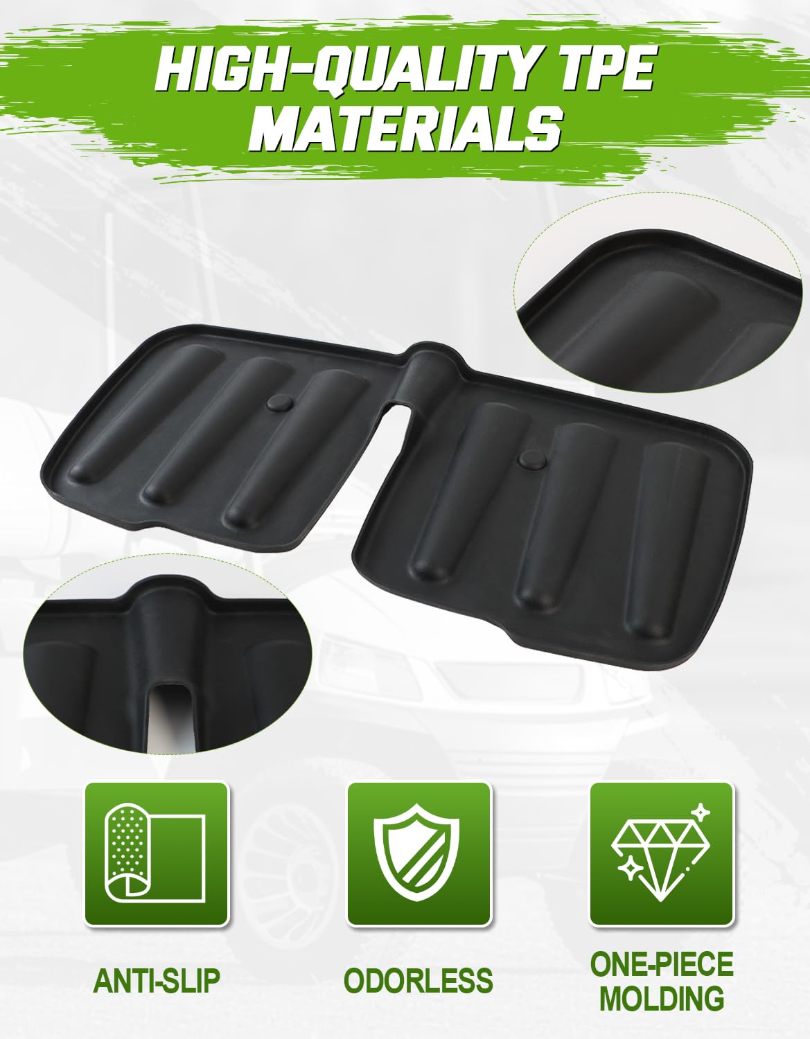CYOOYC Bag Well Mat for Club Car Tempo guards the bag well area from dirt and moisture.
