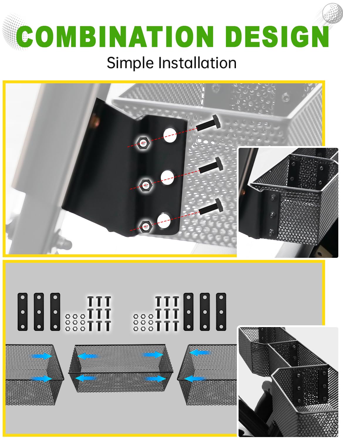 CYOOYC compartmentalized storage to organize phones, glasses, and beverages.