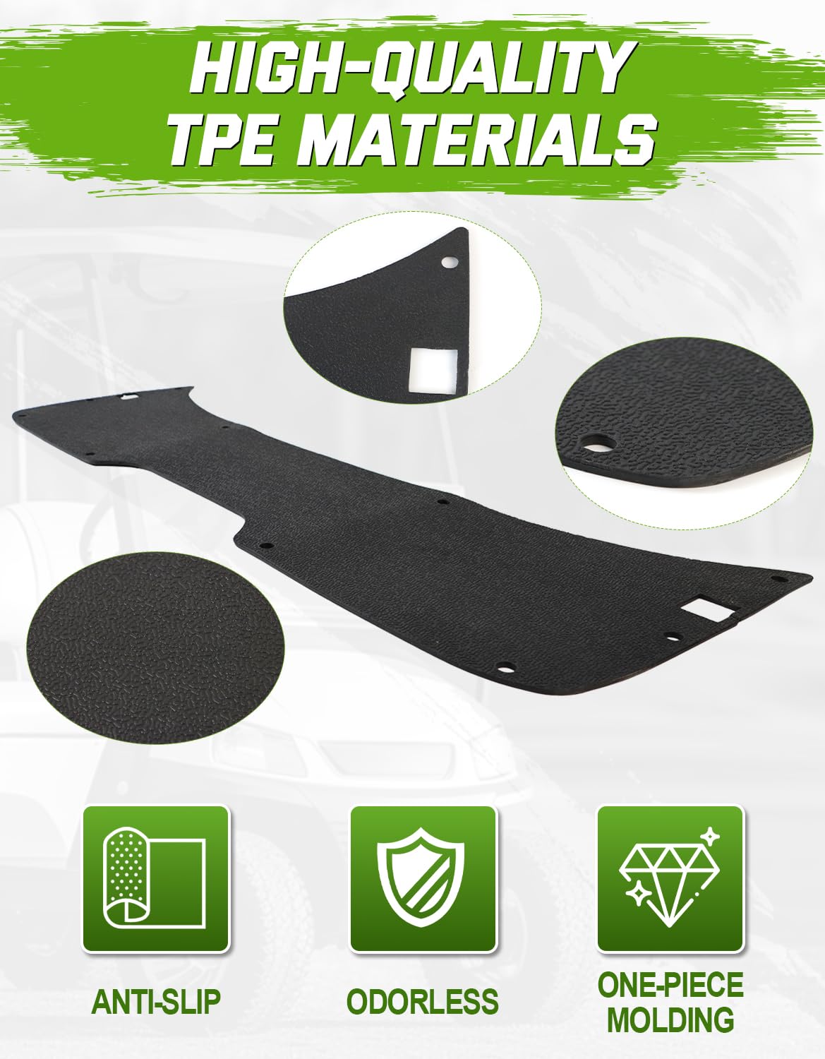 CYOOYC mat features deep texture for non-slip grip during wet days.