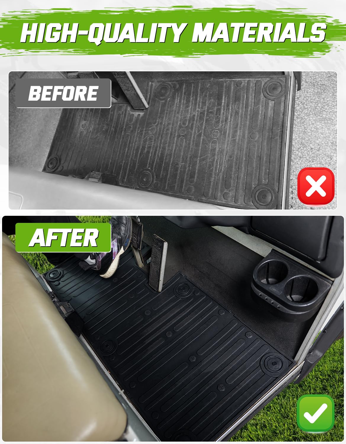 CYOOYC floor mat for Villager 1982-2018 with non-slip surface keeps feet secure.