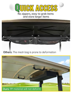 CYOOYC front overhead tray close-up highlights durable PP construction and metal brackets.