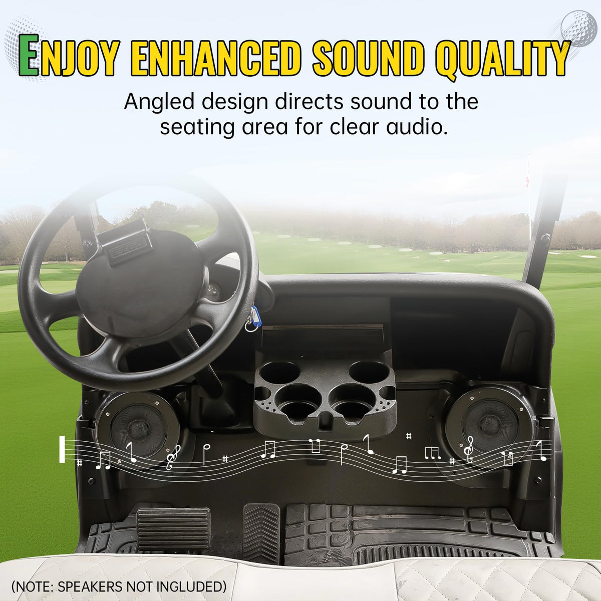 CYOOYC PP plastic kick-pod dash enclosure for EZGO RXV rugged outdoor-ready