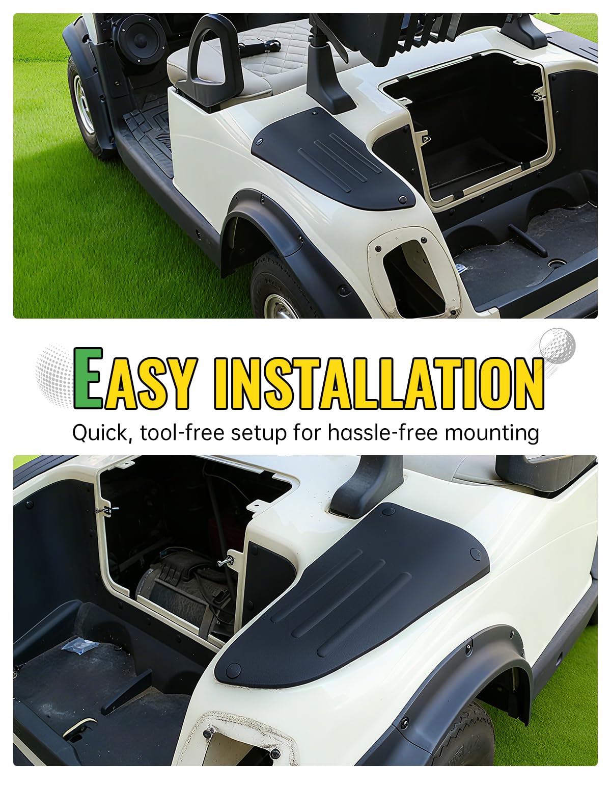 CYOOYC installation kit included for EZGO RXV scuff guards