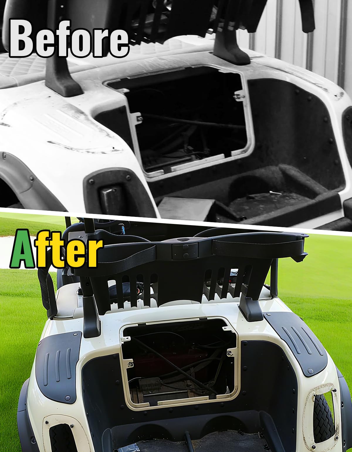 CYOOYC scuff guards installed on EZGO RXV for street and course use