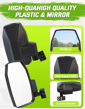 CYOOYC shatterproof HD glass provides clear rear visibility for safety.