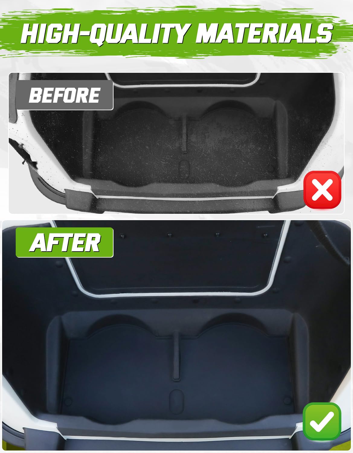 CYOOYC odorless TPE liner shields rear cargo for EZGO RXV.