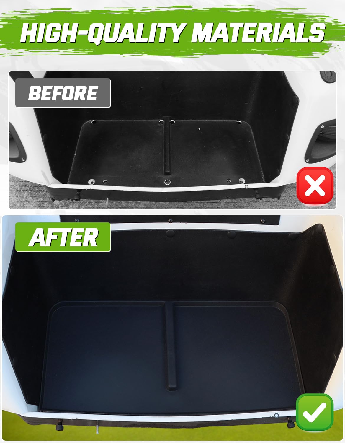 CYOOYC TPE floor protector all-weather keeps the cart floor clean.