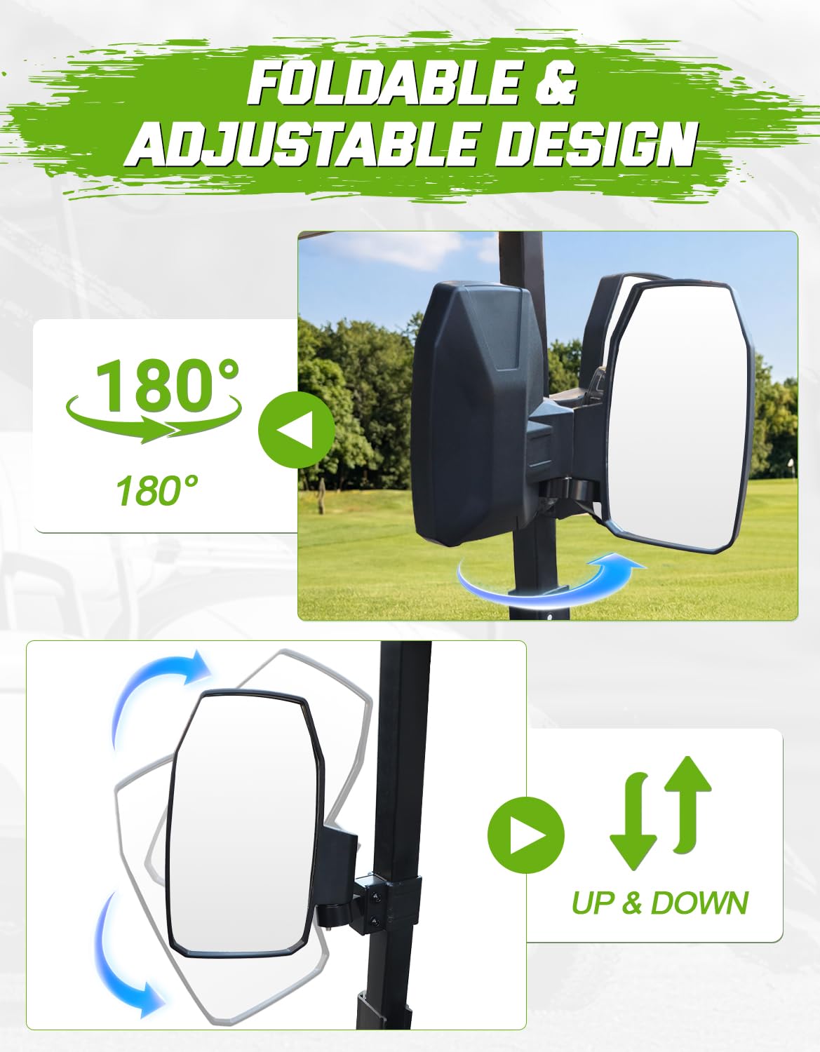 CYOOYC universal square tube fit ensures quick compatibility with EZGO, Club Car, Yamaha.