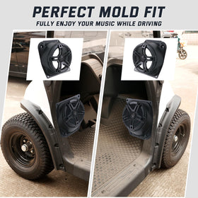 CYOOYC Valor 2025 golf cart interior with under-dash pods for space saving audio.
