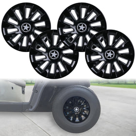 CYOOYC 8-inch hub cap with silver chrome finish adds stylish protection for golf carts.