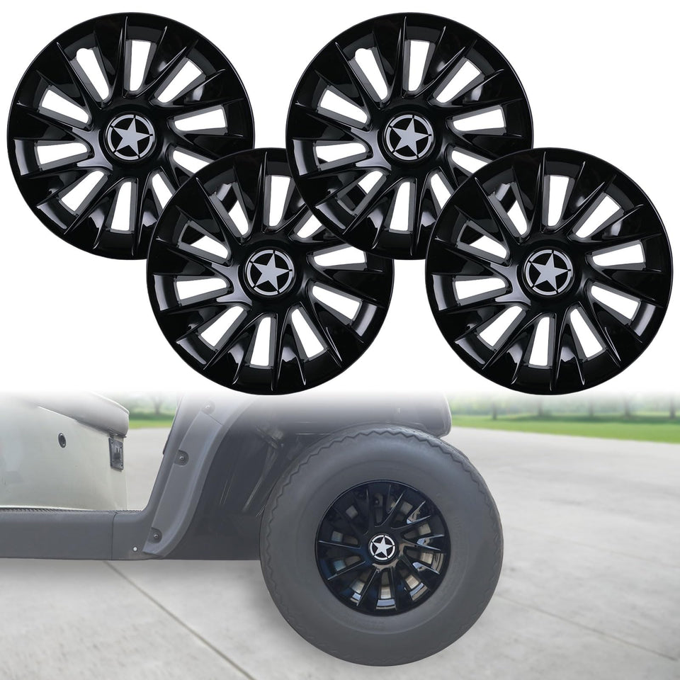 CYOOYC 8-inch hub cap with silver chrome finish adds stylish protection for golf carts.