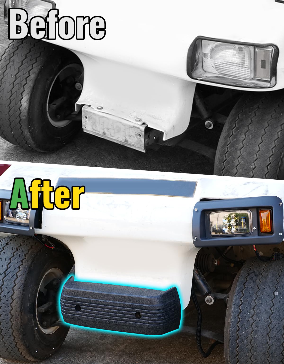 Aerodynamic design helps deflect debris and protect the front end.