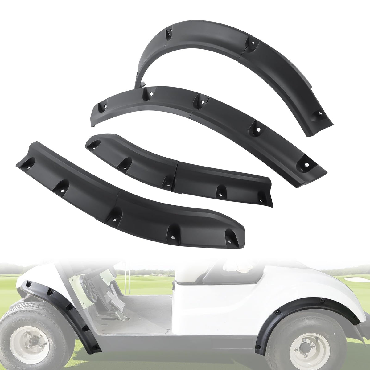 CYOOYC Fender Flares on Yamaha Drive 2 G29 front-left view protecting against mud spray