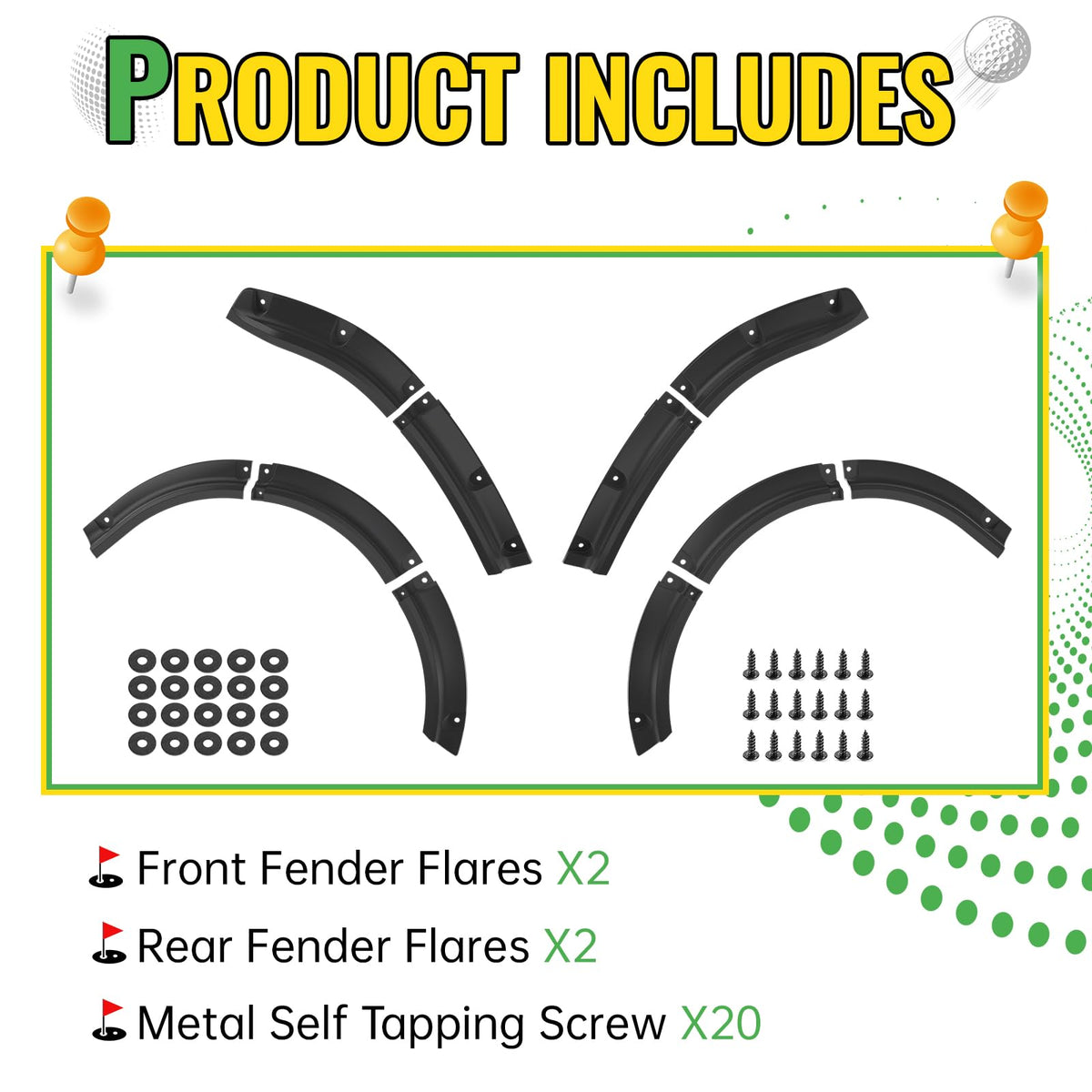 CYOOYC Fender Flares with stainless hardware for quick installation