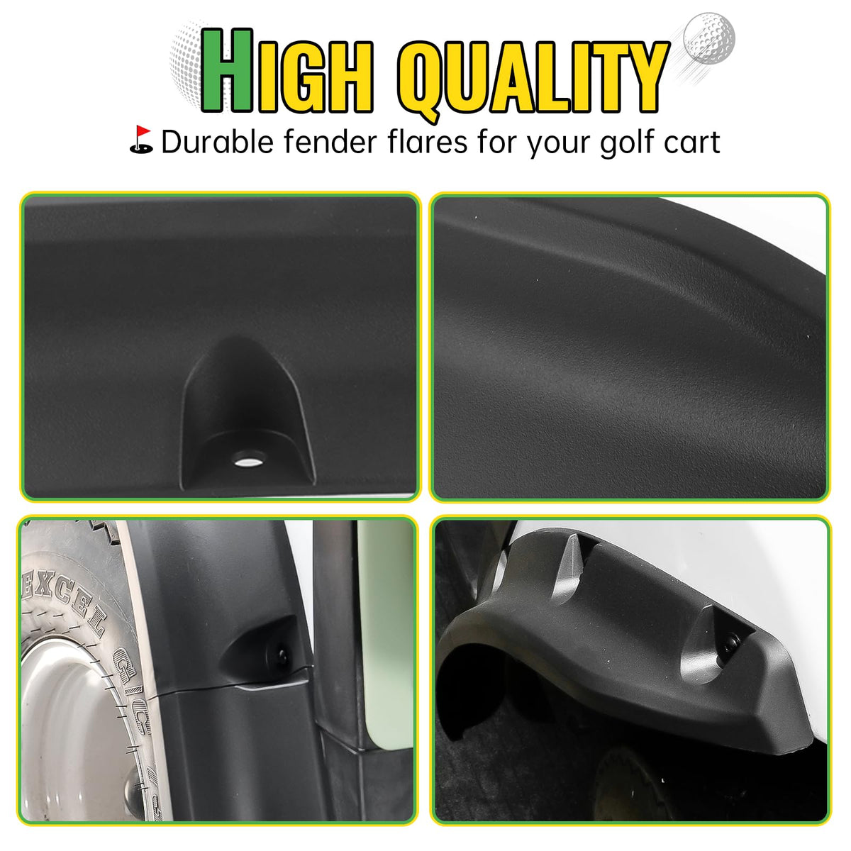 CYOOYC Fender Flares rear-right view safeguarding against spray on trails