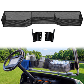 CYOOYC golf front inner basket on EZGO TXT keeps keys and water bottles organized.