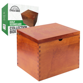 Cypress Sunrise Golf Scorecard Keeper front view shows durable beech wood