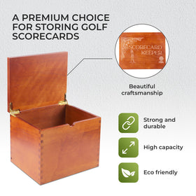 Cypress Sunrise Scorecard Keeper open lid reveals space for photos and cards