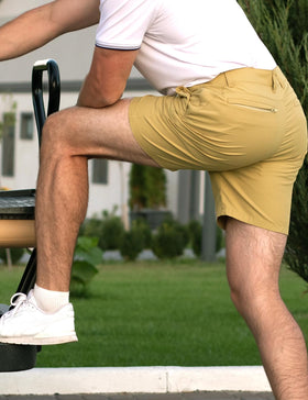 Dababell shorts with a hidden zip pocket to securely hold keys or valuables.