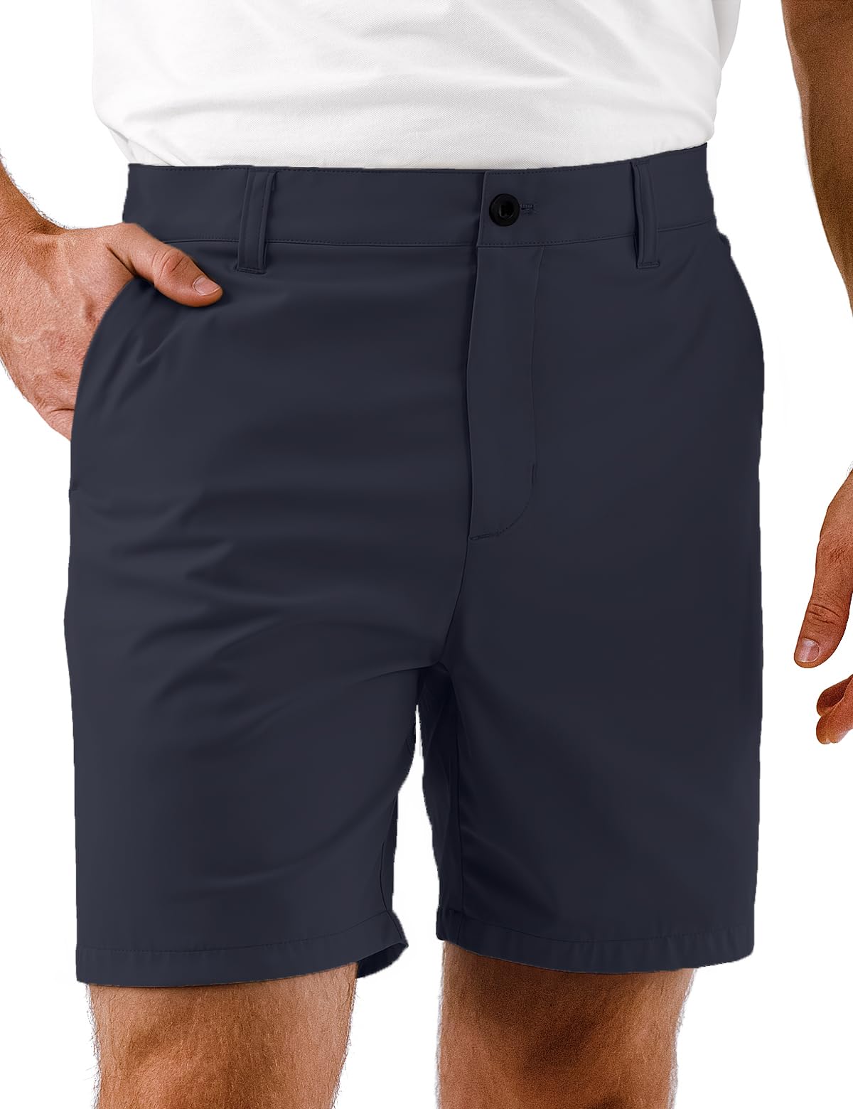 Dababell men's golf shorts 7-inch inseam front view for comfortable movement