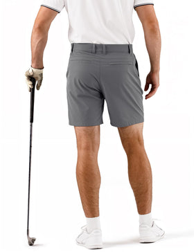 Dababell men's golf shorts featuring an elastic waistband for secure movement.