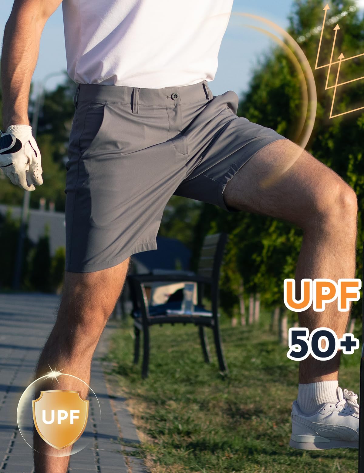 Dababell men's golf shorts in a flat-front design for a classic look.