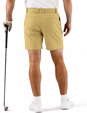 Dababell golf shorts back pocket view demonstrating secure space for balls and gloves