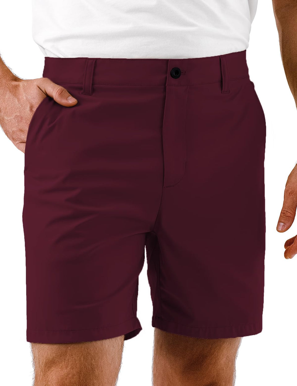 Dababell men's golf shorts elastic waistband close-up for secure fit