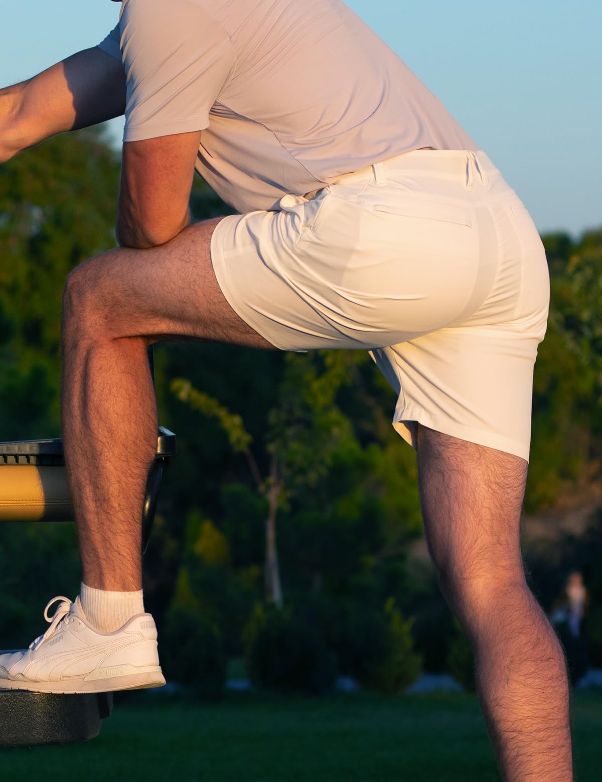 Dababell men's golf shorts elastic waistband for secure, flexible movement