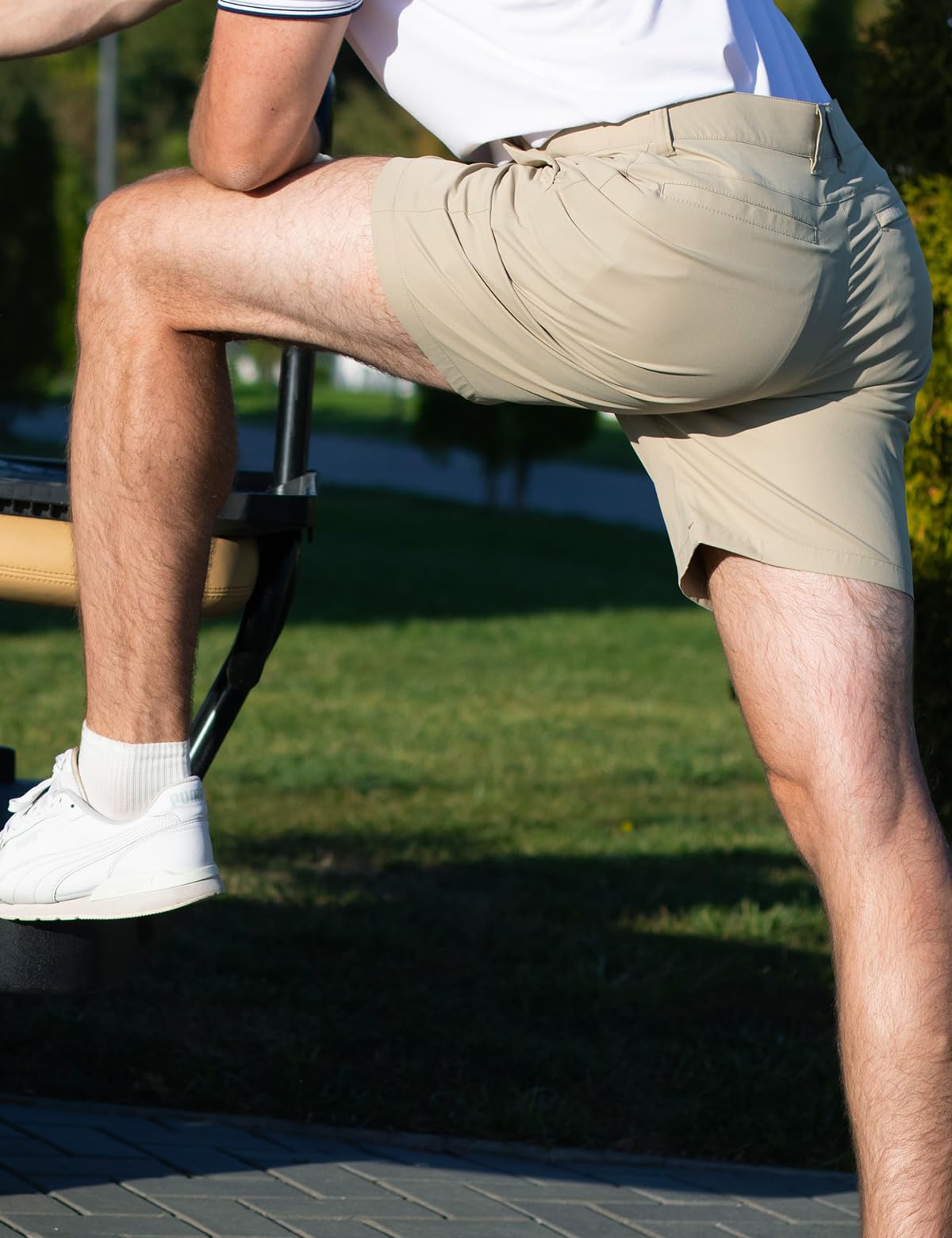 Dababell mens golf shorts with elastic waistband for secure, comfortable moves