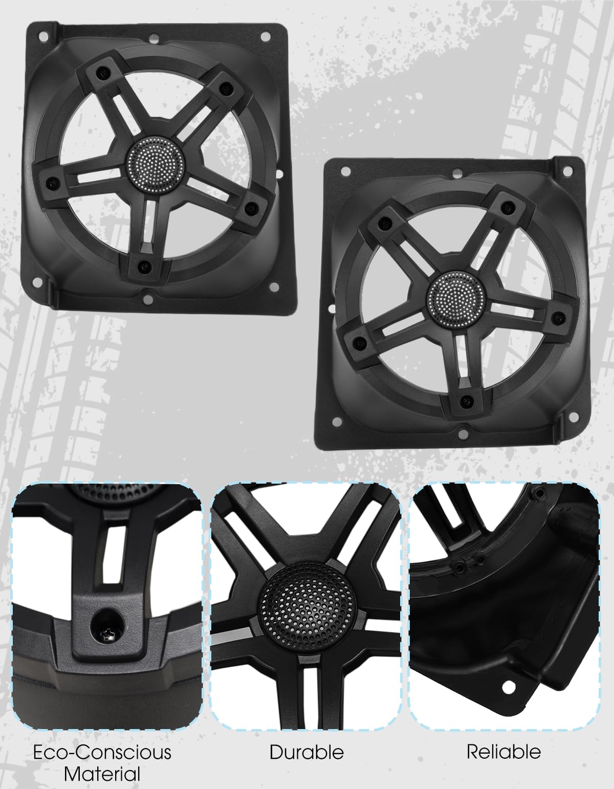 Dacalo 6.5-inch speaker mount kit includes hardware and guide for easy install.
