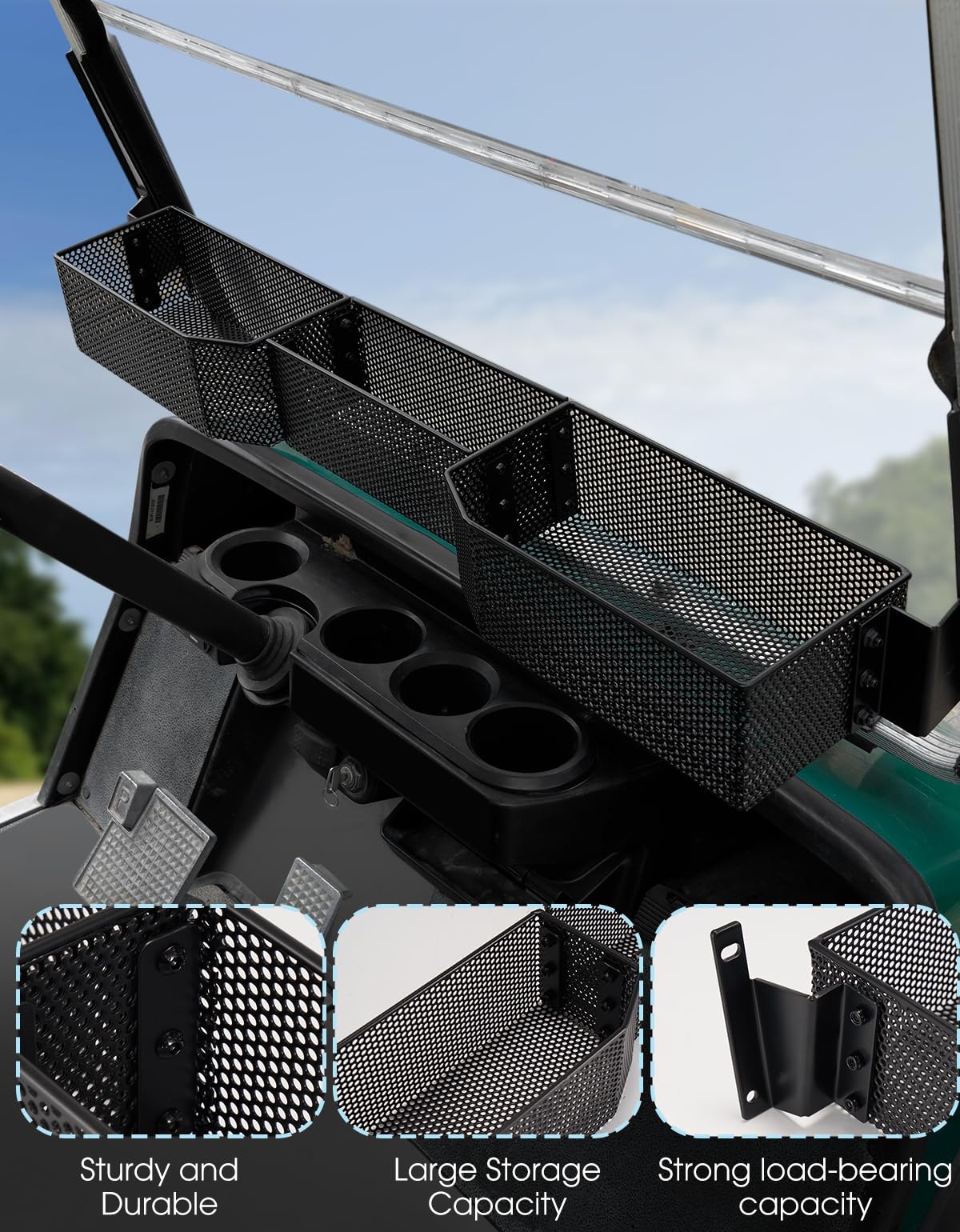 Dacalo dashboard organizer installed on Yamaha G14-G22 keeps essentials secure.