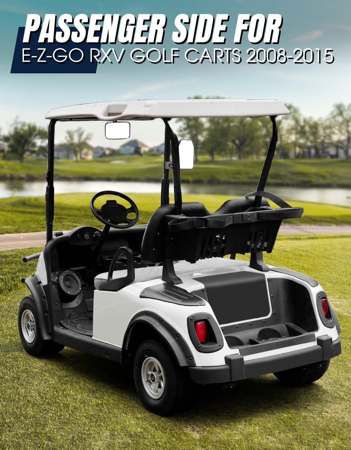 Dacalo EZGO RXV rear passenger guard panel shields against brush