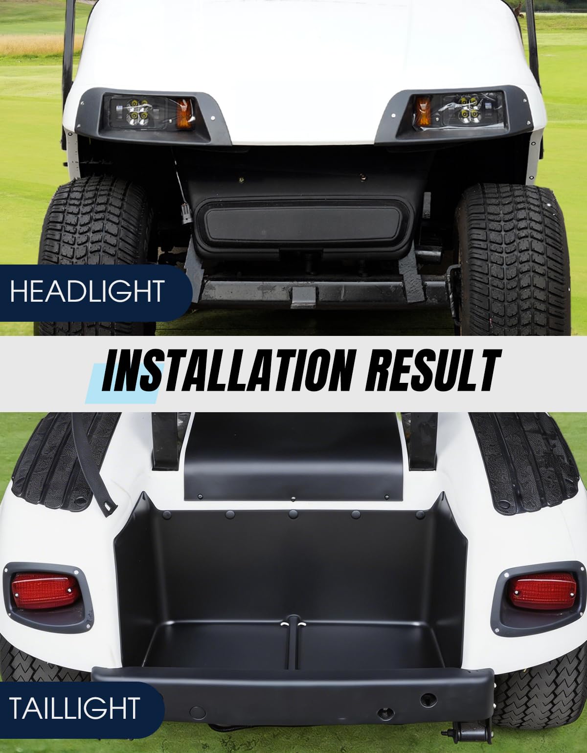 Dacalo EZ-GO TXT rear taillights provide clear signaling at night.