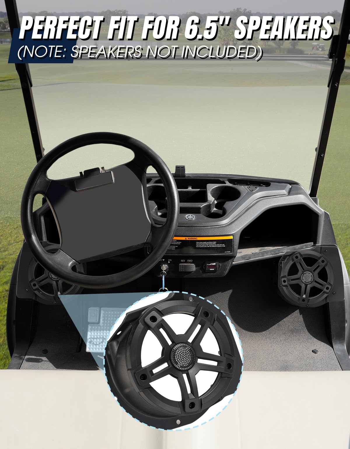 Dacalo kick-panel mount dash enclosure close-up shows weather-ready shield.