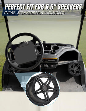 Dacalo kick-panel mount dash enclosure close-up shows weather-ready shield.