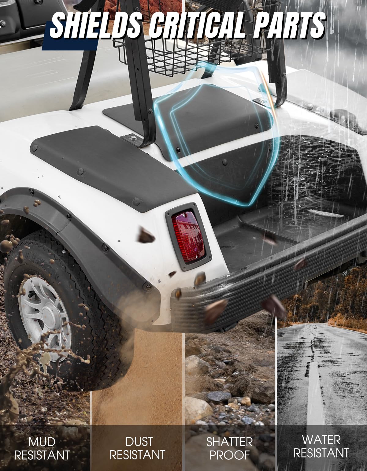 Dacalo reinforced edge panel shields components from debris and impacts.