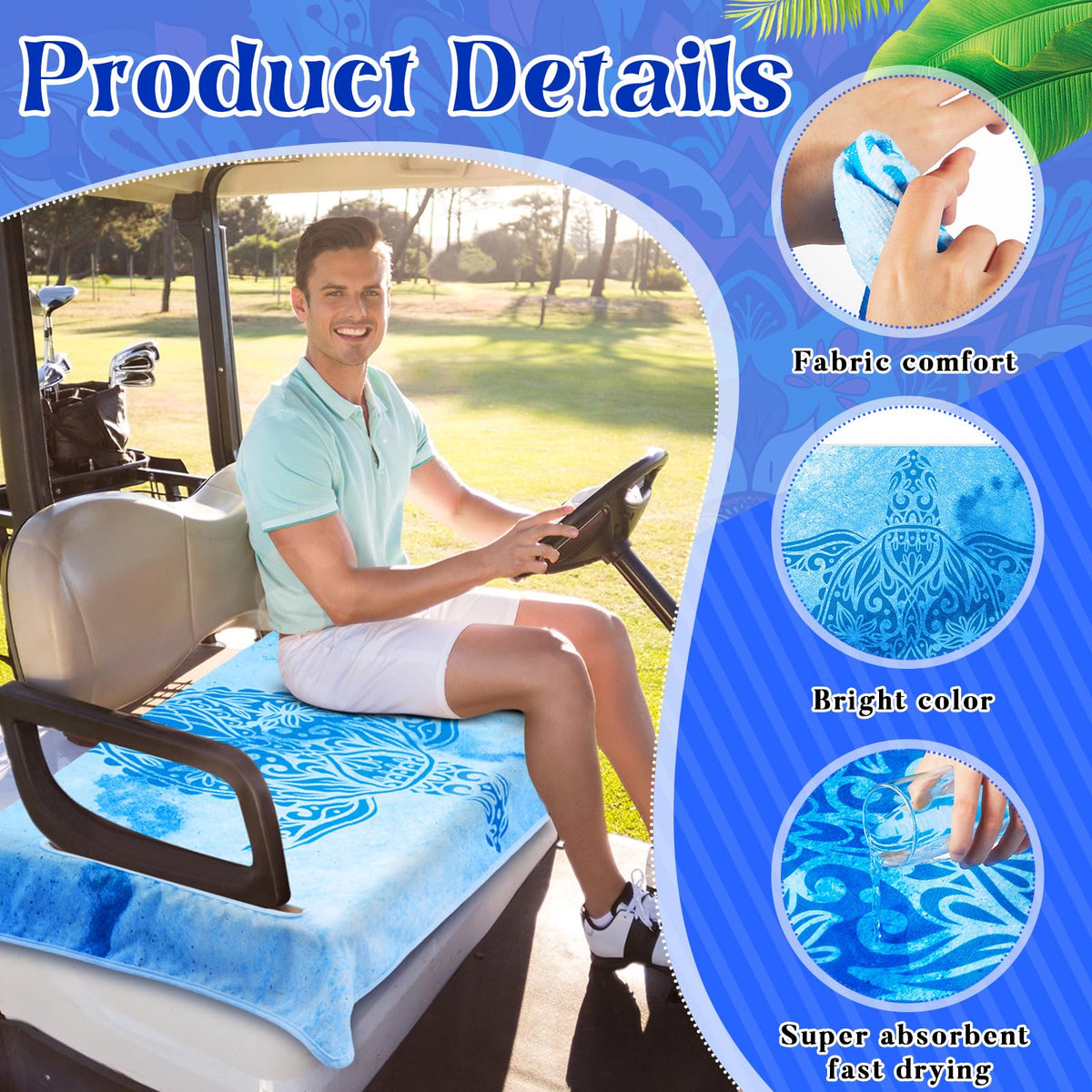 DaisyInner 51x31 inch seat towel provides full coverage and dry comfort