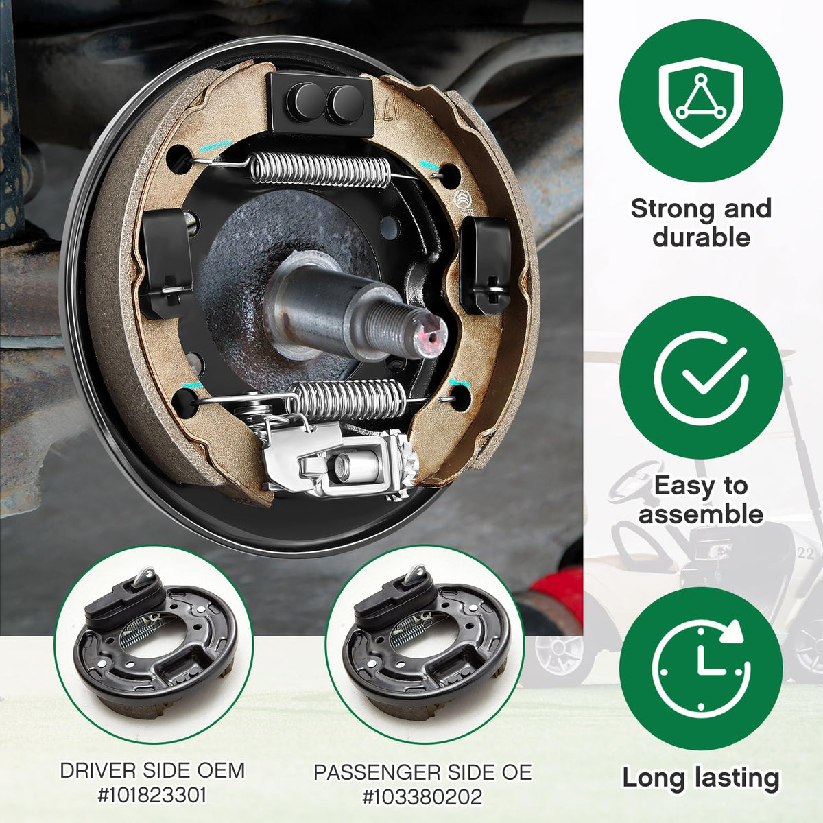 DaisyInner brake shoes with retainers designed for secure stopping.