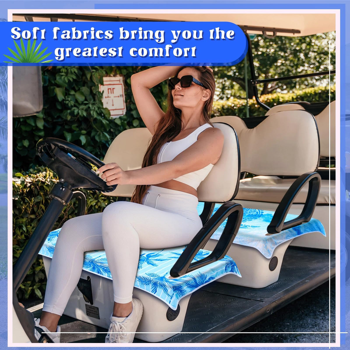 DaisyInner seat cover protects golf cart seats while elevating overall look