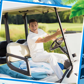 DaisyInner snowy mountain seat cover makes a thoughtful golf gift idea.