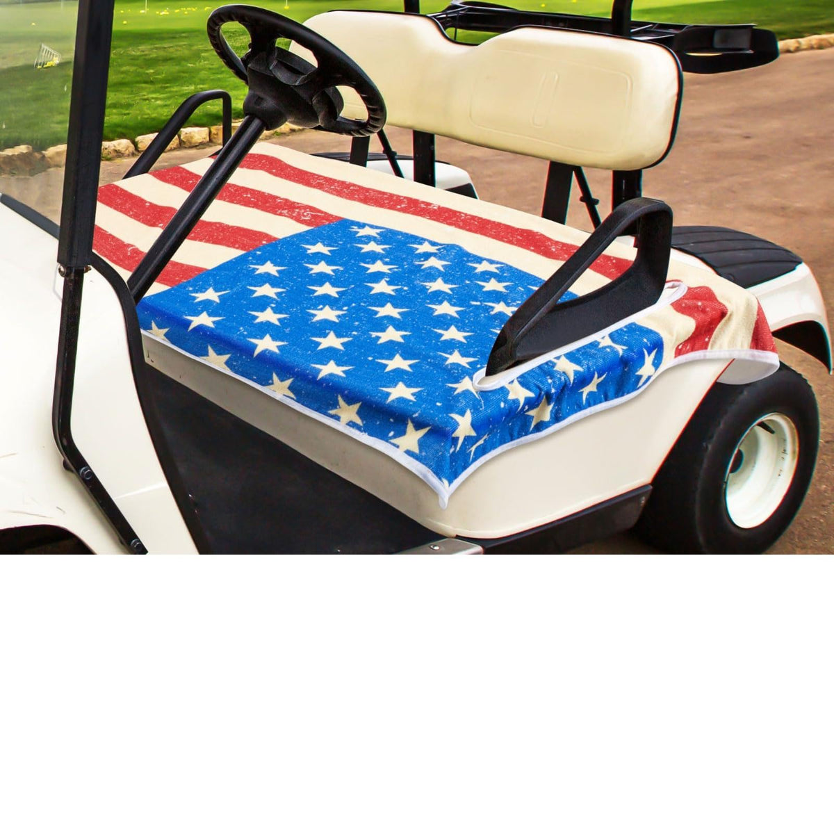 DaisyInner US flag golf cart seat cover in full size for protection