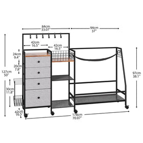 DALEMHOME extra-large 70-inch storage showing ample space for golf gear