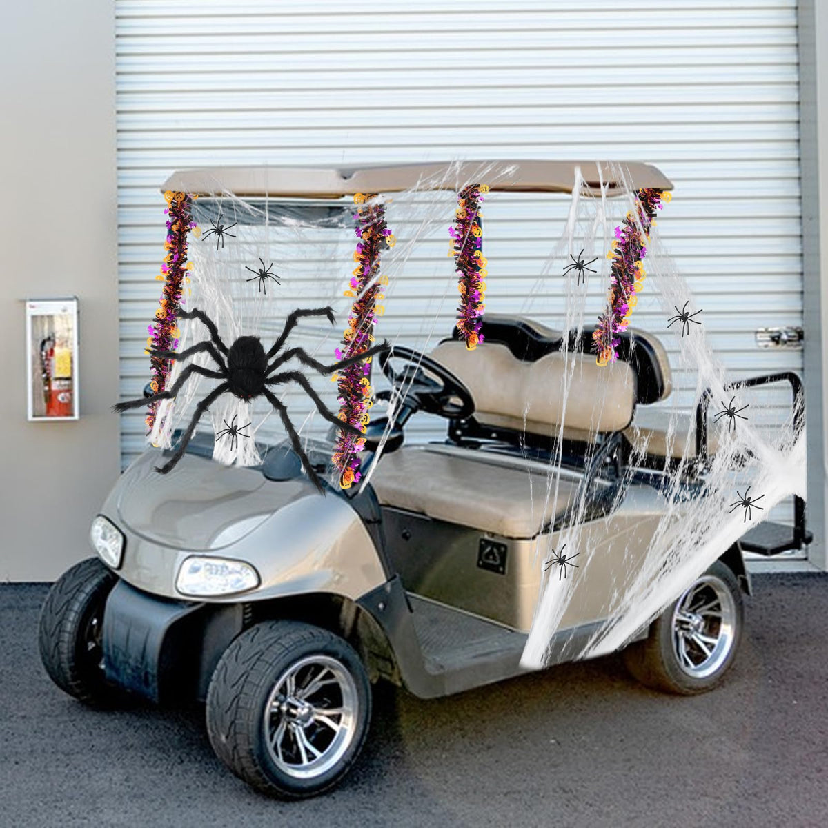 DANHMAO streamers wrapped around golf cart frames for fast decorating.