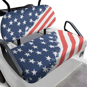 Darisoco 4th of July seat cover front view with weather-ready protection for your cart.