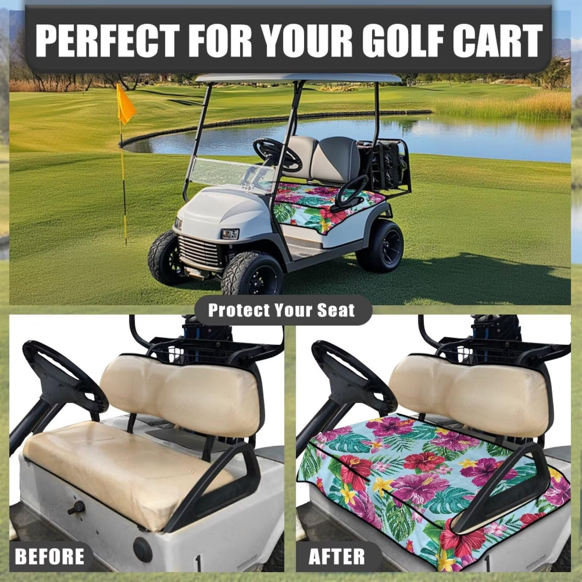 Darisoco all-season breathable seat blanket keeping seat cool in heat.