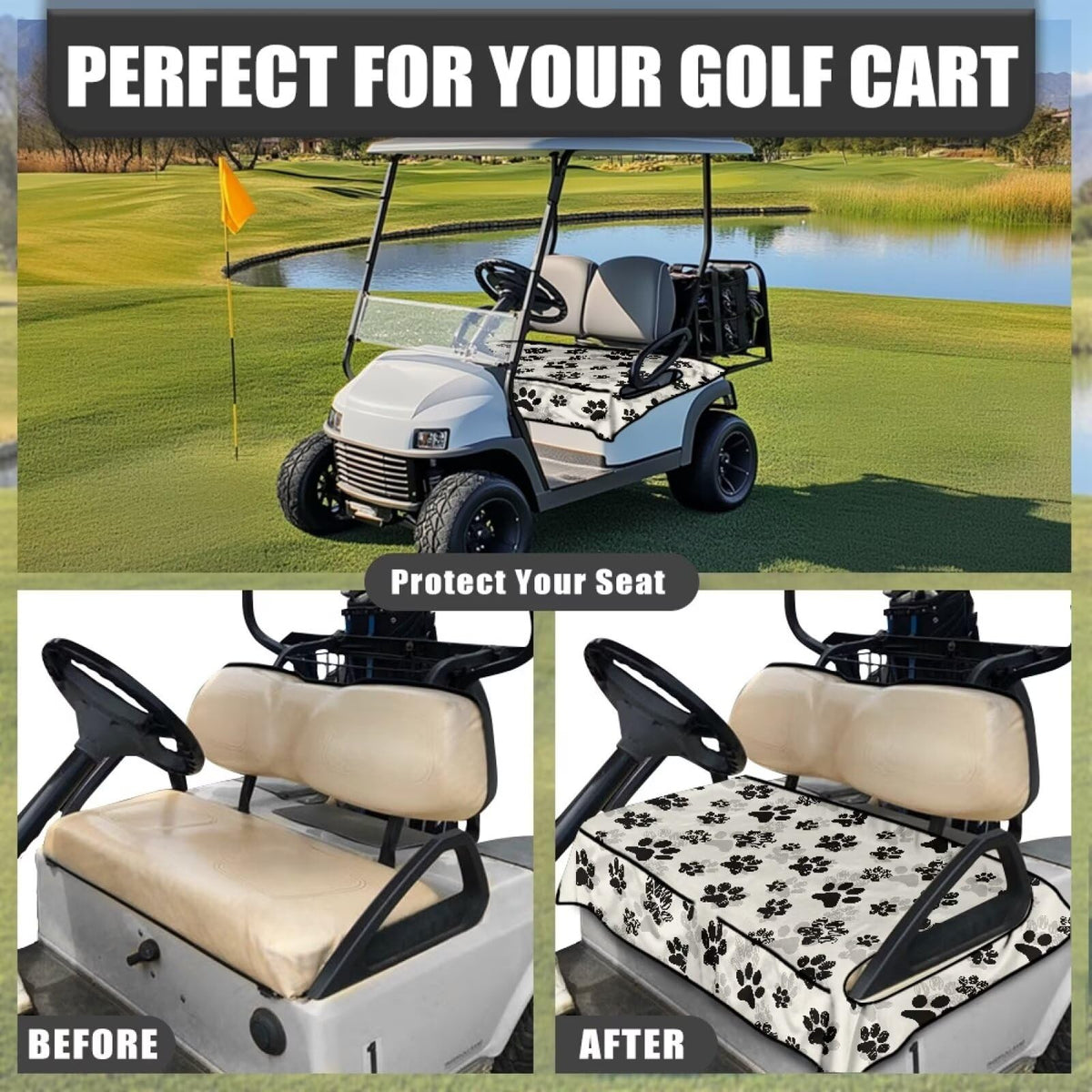 Darisoco cover on cart arms illustrates easy install and removal.