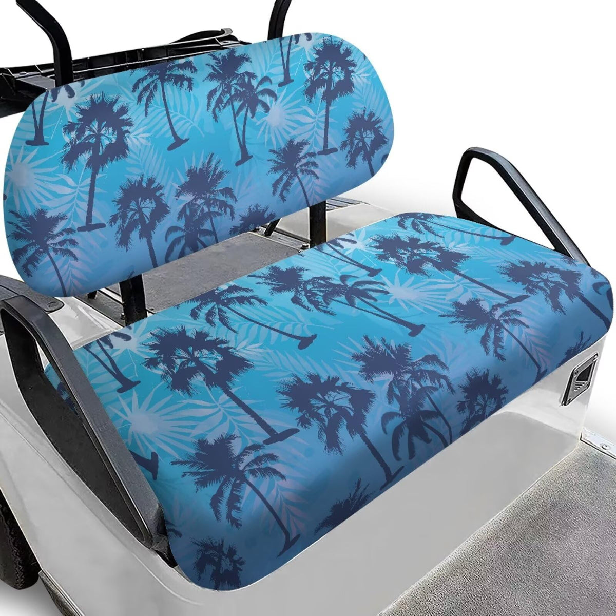 Darisoco blue palm design seat cover waterproof protects golf cart seats